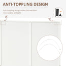 Modern Mirror Wardrobe 2 Door Storage Cupboards Home Storage Organisation Furniture With Adjustable Shelf, Hanging Rail And 3 Drawers, 180cm, White For Bedroom