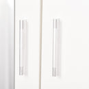 Modern Mirror Wardrobe 2 Door Storage Cupboards Home Storage Organisation Furniture With Adjustable Shelf, Hanging Rail And 3 Drawers, 180cm, White For Bedroom