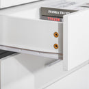 Storage Cabinet Vertical Drawer Chest of 4 w/ Metal Rails Anti-Tip for Playroom, Nursery Room, Hallway, etc Anti-Tip, White