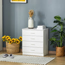 Storage Cabinet Vertical Drawer Chest of 4 w/ Metal Rails Anti-Tip for Playroom, Nursery Room, Hallway, etc Anti-Tip, White