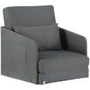 Faux Suede Sofa Bed Armchair Soft Floor Sleeper Lounger Futon Couch With Pillow and Pocket Grey Seater Comfort