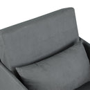 Faux Suede Sofa Bed Armchair Soft Floor Sleeper Lounger Futon Couch With Pillow and Pocket Grey Seater Comfort