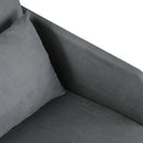 Faux Suede Sofa Bed Armchair Soft Floor Sleeper Lounger Futon Couch With Pillow and Pocket Grey Seater Comfort