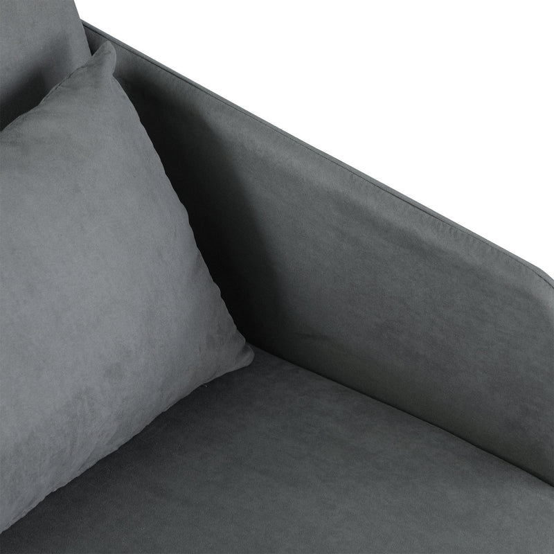 Faux Suede Sofa Bed Armchair Soft Floor Sleeper Lounger Futon Couch With Pillow and Pocket Grey Seater Comfort