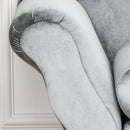 62"" Chaise Lounge Sofa Designer Retro Vintage Style Sofa Day Bed With Bolster Cushion Grey