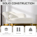 Deluxe Chaise Longue Designer Retro Vintage Style Sofa Lounge Day Bed With Bolster Cushion White Arm Rest Seat Sponge Modern