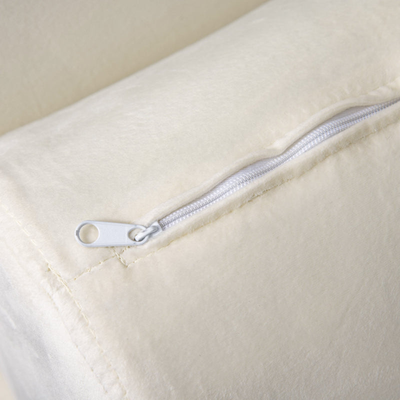 Deluxe Chaise Longue Designer Retro Vintage Style Sofa Lounge Day Bed With Bolster Cushion White Arm Rest Seat Sponge Modern