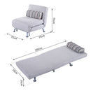 Single Folding Chair Bed Grey Foldable Futon Sofa Bed For 1 Person Sleeper Portable Pillow Lounge Couch Furniture