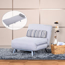 Single Folding Chair Bed Grey Foldable Futon Sofa Bed For 1 Person Sleeper Portable Pillow Lounge Couch Furniture