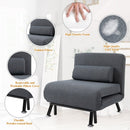 Faux Suede 5-Position Futon Single Sofa Bed Black