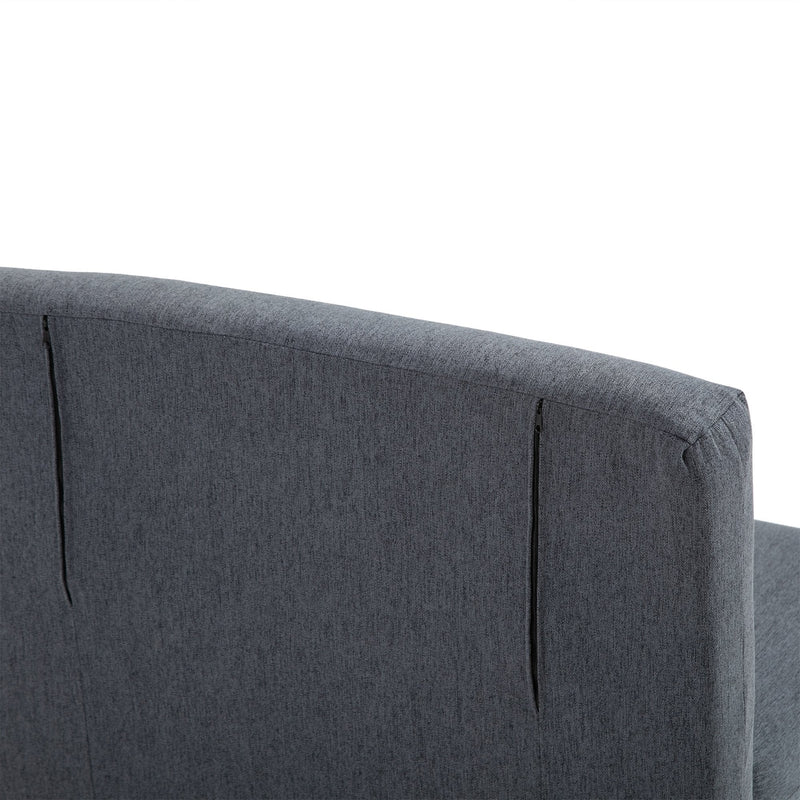Faux Suede 5-Position Futon Single Sofa Bed Black