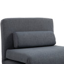 Faux Suede 5-Position Futon Single Sofa Bed Black