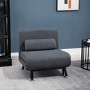 Faux Suede 5-Position Futon Single Sofa Bed Black