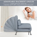 Faux Suede 5-Position Futon Single Sofa Bed Blue