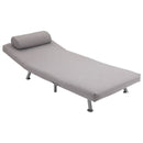 Linen Upholstered Elevated Single Sofa Bed Grey