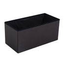 Folding Brown Faux Leather Storage Cube Ottoman Bench Seat PU Rectangular Footrest Stool Box