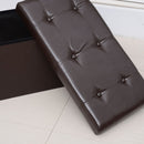 Folding Brown Faux Leather Storage Cube Ottoman Bench Seat PU Rectangular Footrest Stool Box