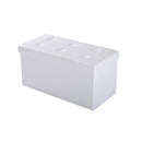 Folding Cream White Faux Leather Storage Cube Ottoman Bench Seat PU Rectangular Footrest Stool Box