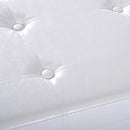 Folding Cream White Faux Leather Storage Cube Ottoman Bench Seat PU Rectangular Footrest Stool Box