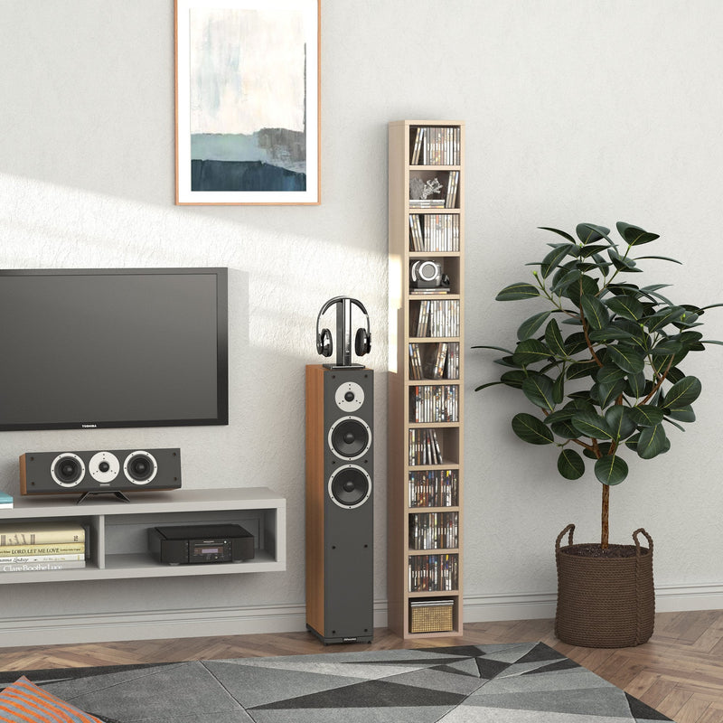 HOMCOM Multimedia Table - Pine Effect