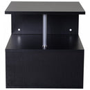 50Lx50Wx50H cm Wooden Side S Shape Cube Coffee Console Table 2-Tier Storage Shelves Organizer Stand Display-Black