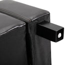 PU Storage Bench Seat Wooden Rectangle Lift Ottoman Entryway Faux Leather Stool - Black