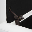 PU Storage Bench Ottoman Chest Faux Leather Stool Seat Bedding Blanket Box With Wooden Frame Window - White