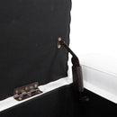 PU Storage Bench Ottoman Chest Faux Leather Stool Seat Bedding Blanket Box With Wooden Frame Window - White