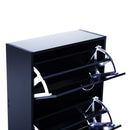 Wooden Storage Shoe Cabinet 2 Tier Drawers Footwear Stand Rack Unit Chaussures Organiser-Black/White
