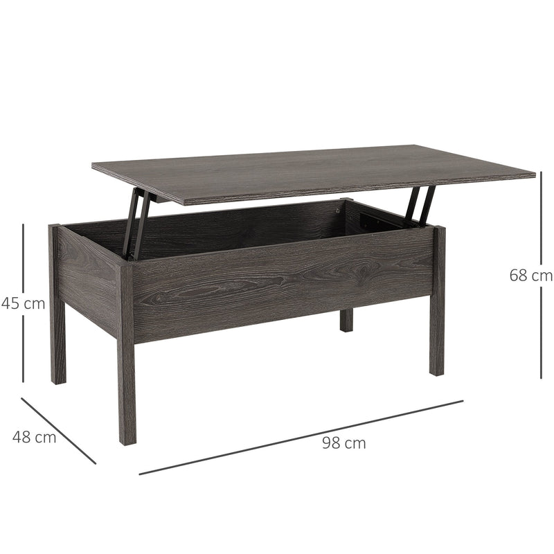 Particle Board Lift-Top Coffee Table Grey