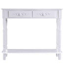 2 Drawers Console Table Hallway Desk Wooden Storage Shelf Organizer Shoe Wardrobe Mirror Chest-White