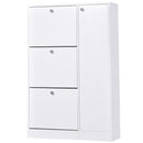Trendy Shoe Storage Cabinet with 3 Tier Flap Door Drawers, 5-Tier Storage Cabinet, for Bedroom, Dorm, Office, Entryway and Drawer