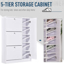Trendy Shoe Storage Cabinet with 3 Tier Flap Door Drawers, 5-Tier Storage Cabinet, for Bedroom, Dorm, Office, Entryway and Drawer