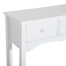 100Wx32Dx85H cm 3-Drawer Dressing Table Entrance Console Table Makeup Desk with Storage in-White