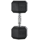17.5KG Single Rubber Hex Dumbbell Portable Hand Weights Dumbbell Home Gym Workout Fitness Hand Dumbbell