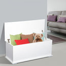 Wooden Storage Box Clothes Toy Chest Bench Seat Ottoman Bedding Blanket Trunk Container with Lid - White