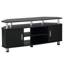 TV Unit Cabinet with Storage Shelves and Cupboard, Entertainment Center for Living Room, Black Stand Cupboard Room