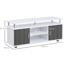 TV Cabinet Unit For TVs Up To 55'' With Storage Shelf And Cupboards, Living Room Entertainment Center Media Console, Grey And White Stand Furniture Console Grey