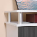 TV Cabinet Unit For TVs Up To 55'' With Storage Shelf And Cupboards, Living Room Entertainment Center Media Console, Grey And White Stand Furniture Console Grey