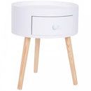 Round Coffee Table, 38w x 45H cm-White