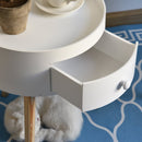 Round Coffee Table, 38w x 45H cm-White