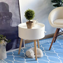 Round Coffee Table, 38w x 45H cm-White