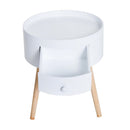 Round Coffee Table, 38w x 45H cm-White