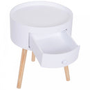 Round Coffee Table, 38w x 45H cm-White