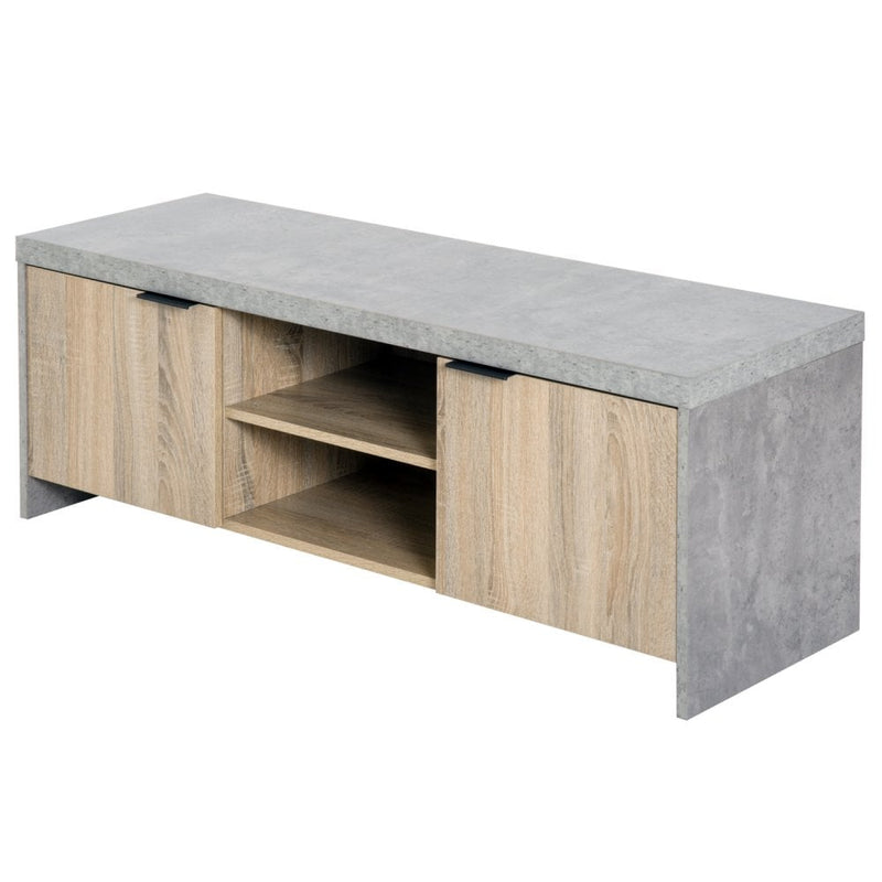 Wooden TV Stand Cabinet Home Media Center DVD CD Storage Unit Entertainment Station Living Room Furniture 120Lx40Wx44cm-Grey