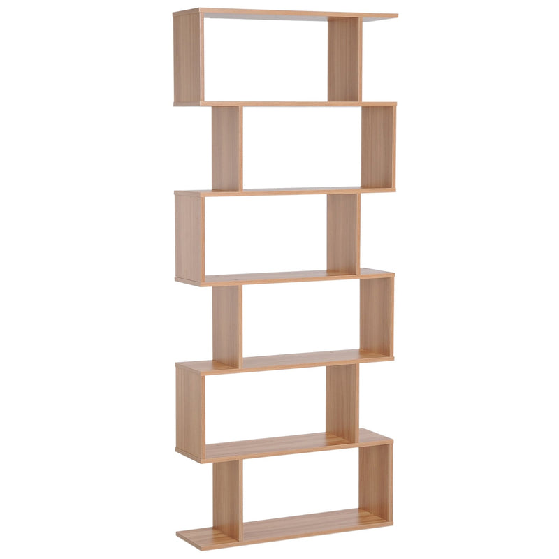 S-Shaped Shelf, 6-Tier,192H cm-Maple Colour