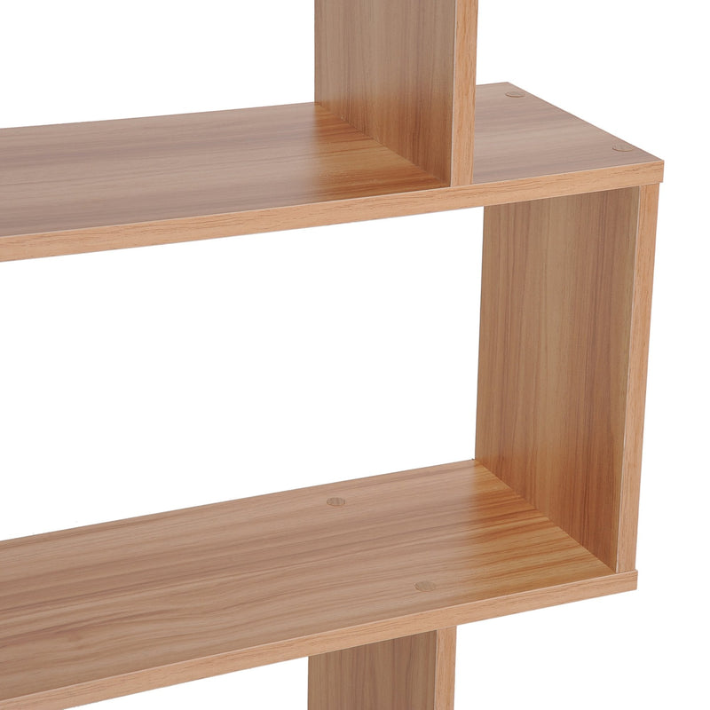 S-Shaped Shelf, 6-Tier,192H cm-Maple Colour