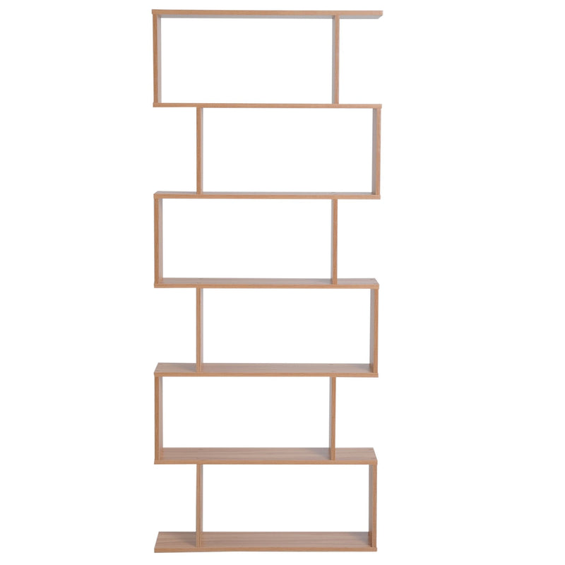 S-Shaped Shelf, 6-Tier,192H cm-Maple Colour