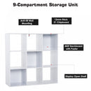 Wooden 9 Cube Storage Cabinet Unit 3 Tier Shelves Organiser Display Rack Living Room Bedroom Furniture - White