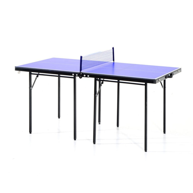 Folding Mini Ping Pong Table Set Compact Tennis Top Professional Net Games Sports Training Play Blue